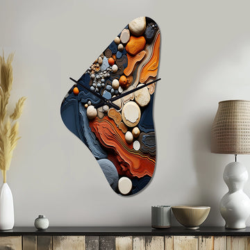 Desert Tapestry Collage III - Asymmetric Metal Wall Clock